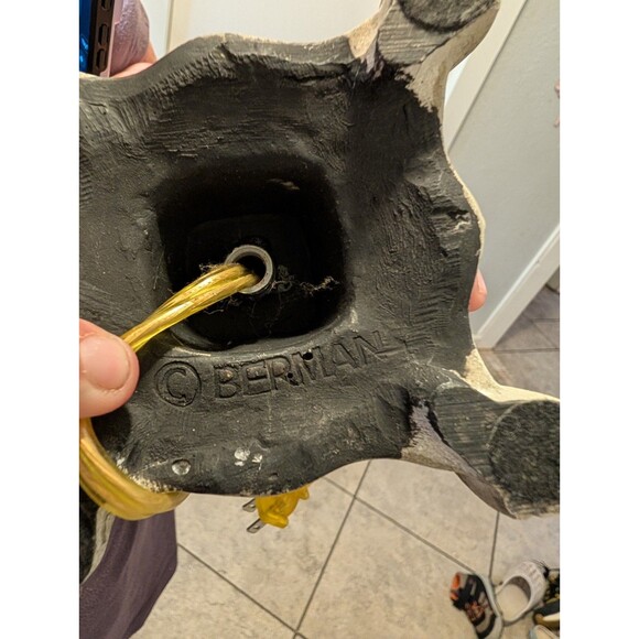 Berman Vintage Ornate Urn Table Lamp Crackle Glaze Resin 14" Neoclassical - Picture 2 of 12